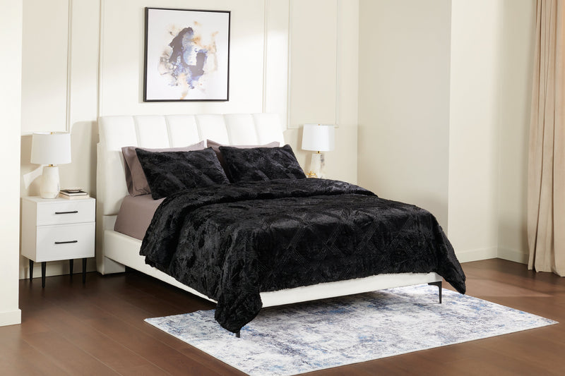 Serene 3-Piece Full/Queen Comforter Set - Black