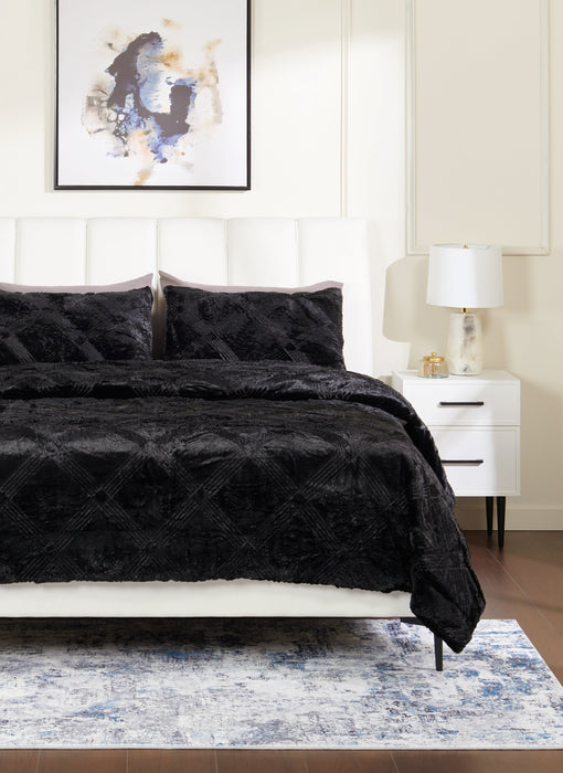 Serene 3-Piece Full/Queen Comforter Set - Black