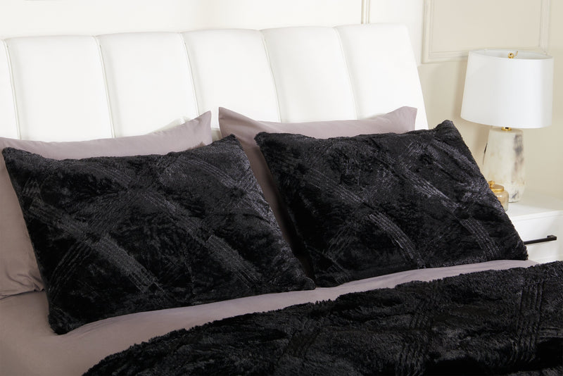 Serene 3-Piece Full/Queen Comforter Set - Black