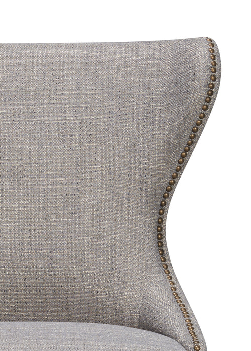 Shea Wing-Back Dining Chair with Linen-Look Fabric, Wood - Grey