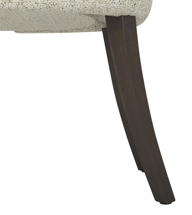 Shea Wing-Back Dining Chair with Linen-Look Fabric, Wood - Ivory