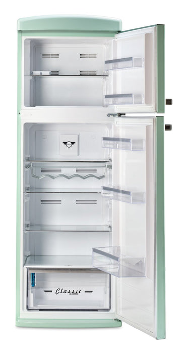 Unique Classic Retro 24\" 11 Cu Ft. Top Freezer Refrigerator – Summer Mint Green - UNQ-310L LG TM