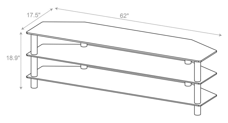 Jett 62\" TV Stand with Storage for TVs up to 70\" - Black