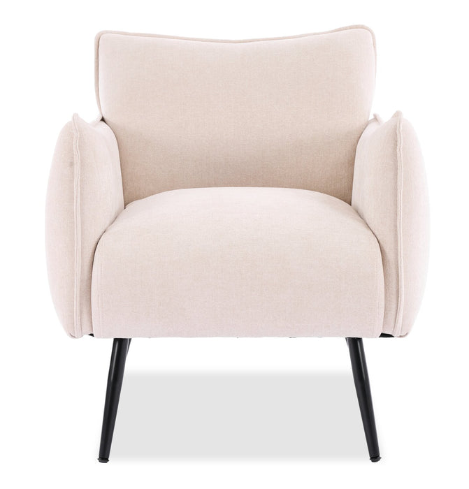 Arlo 29.5\" Linen-Look Fabric Accent Chair – Taupe