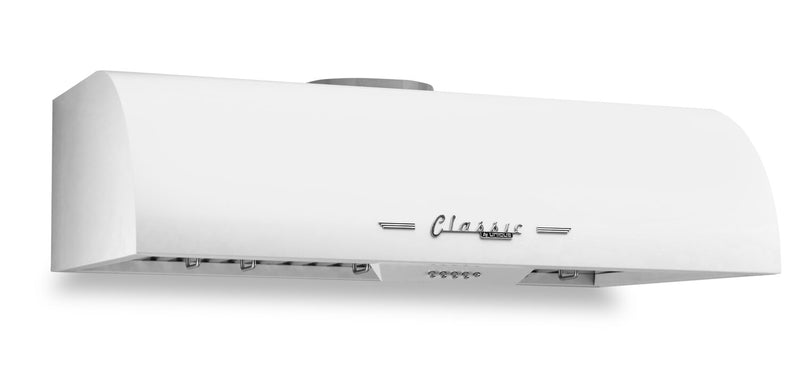 Classic Retro by Unique 36\" 700 CFM Under-Cabinet Range Hood - Marshmallow White - UGP-36CR RH W