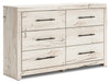 ["Derekson Bedroom 6-Drawer Dresser, 58.7\"W x 36.5\"H - Rustic White"]