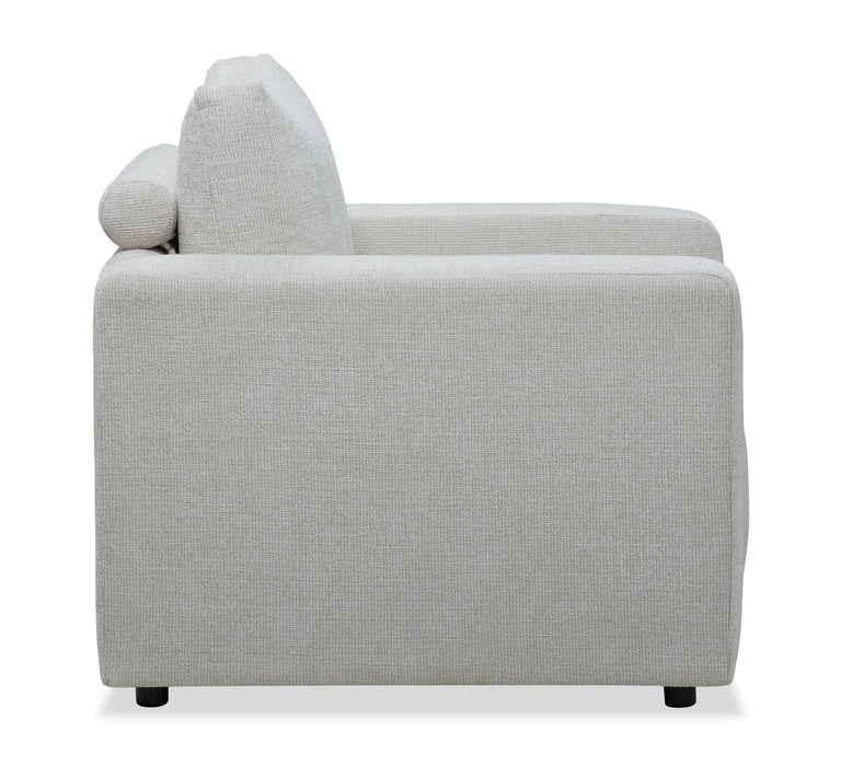 Lainey 39.76 \" Fabric Accent Chair with a Removable Back Cushion – Beige