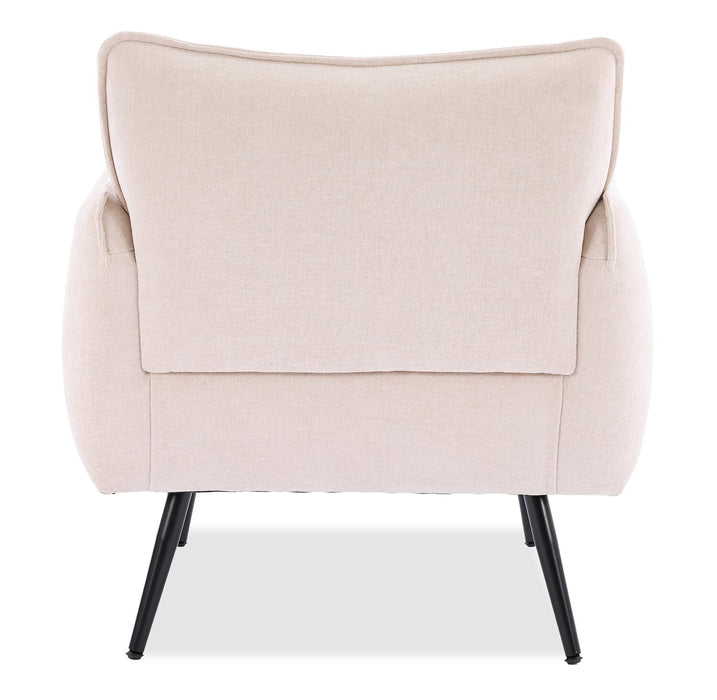 Arlo 29.5\" Linen-Look Fabric Accent Chair – Taupe