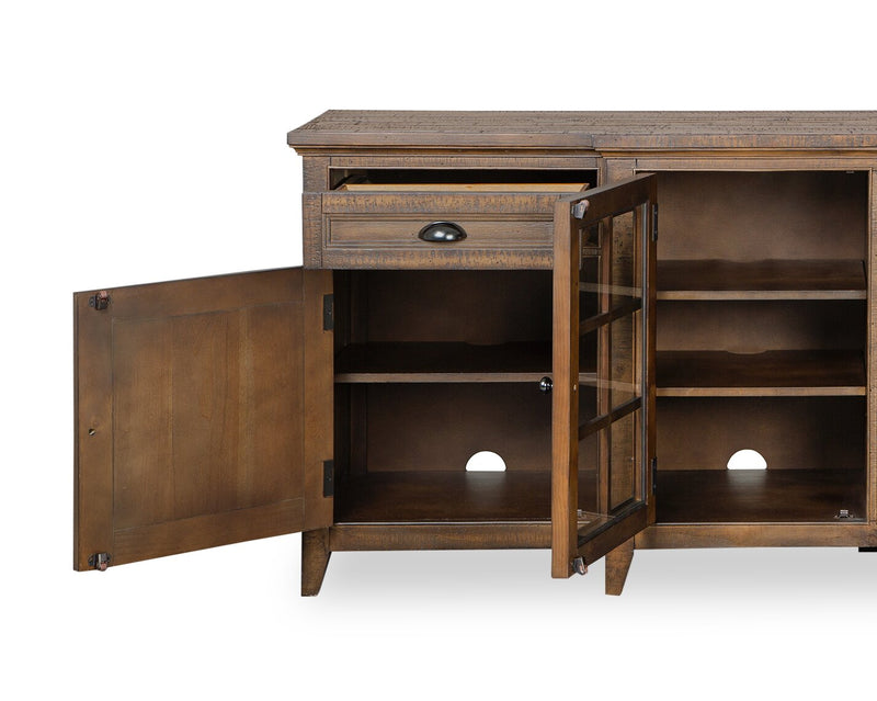 Wesley 80\" Traditional TV Stand with Storage and Cable Management for TVs up to 85\" - Toasted Nutmeg