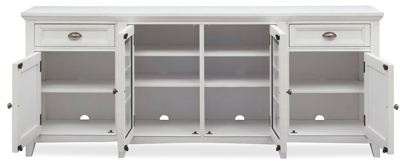 Wesley 80\" Traditional TV Stand with Storage and Cable Management for TVs up to 85\" - Chalk White