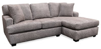 Made in Canada Luxe 2-Piece Right-Facing Fabric Sectional with Removable Cushions - Zaftig Dove Grey 
