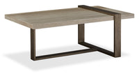 Cyprus 48” Modern Coffee Table - Beige/Bronze 