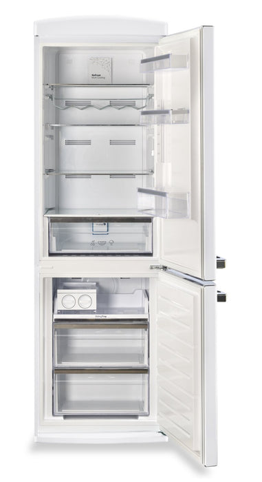 Classic Retro by Unique 24\" 12 Cu. Ft. Bottom-Freezer Refrigerator - Marshmallow White - UGP-340L W AC