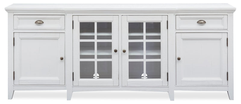 Wesley 80\" Traditional TV Stand with Storage and Cable Management for TVs up to 85\" - Chalk White