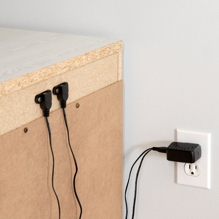 Everley Bedside  2-Drawer Nightstand with USB Port, 19.5\"W - White