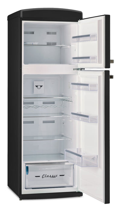 Unique Classic Retro 24\" 11 Cu Ft. Top Freezer Refrigerator – Midnight Black - UNQ-310L B TM