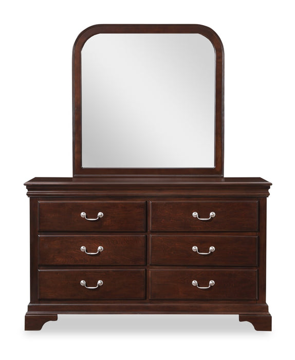 Marco Bedroom Dresser Mirror - Cherry Brown