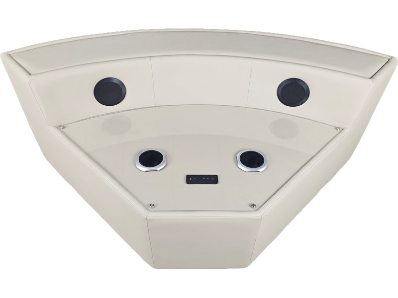 Zen 3-Piece Leather-Look Fabric Power Reclining Sectional with Massage and Two Drop-Down Consoles - Apricot