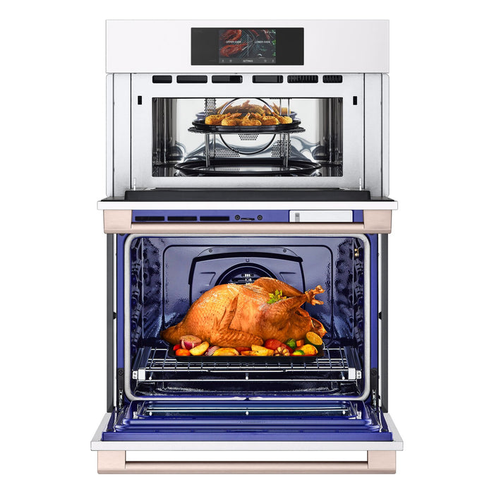 LG Studio 30\" 6.4 Cu. Ft. Electric Combination Wall Oven with True Convection - Essence White - WCES6428N