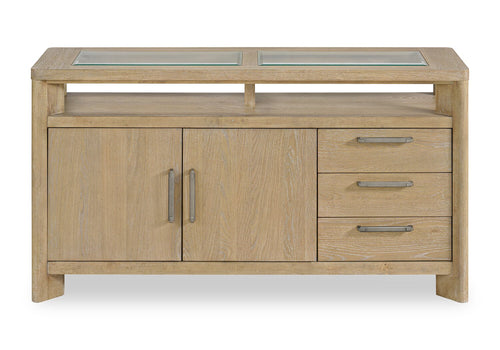 Aspen Dining Server, 64"W, Wine & Stemware Racks, 3 Drawers & 2 Doors - Natural 