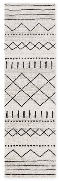 Fresh Washable White Tribal Banded Rug - 2'0