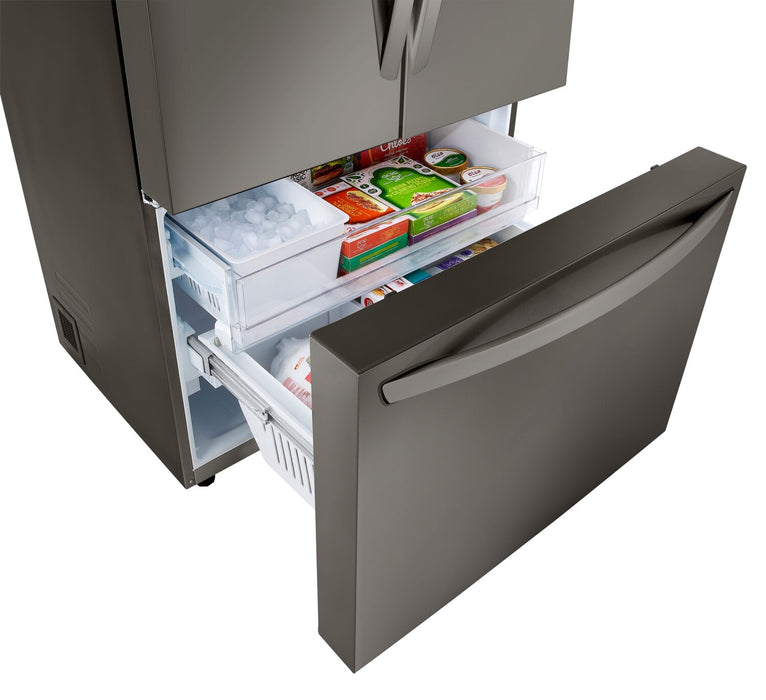 LG 36\" 27 Cu. Ft. Counter-Depth French Door Refrigerator - PrintProof™ Black Stainless Steel - LRFLC2706D