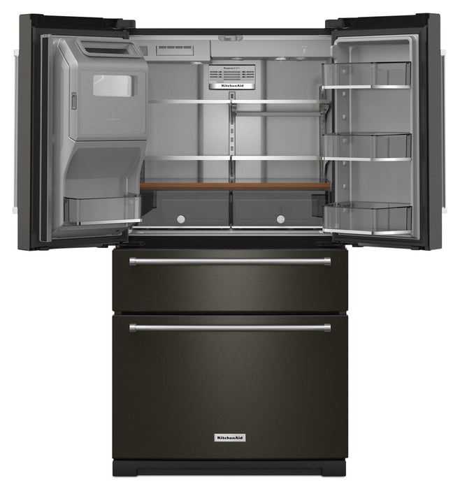 KitchenAid 36\" 26.2 Cu. Ft. French-Door Refrigerator - Black Stainless - KRMF536RBS