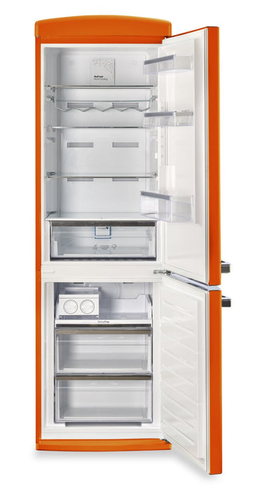 Classic Retro by Unique 24\" 12 Cu. Ft. Bottom-Freezer Refrigerator - Creamsicle Orange - UGP-340L O AC