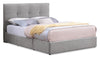Amos Upholstered Storage Bed in Grey Fabric with Tufted Headboard & 3 Built-in Drawers - Queen Size