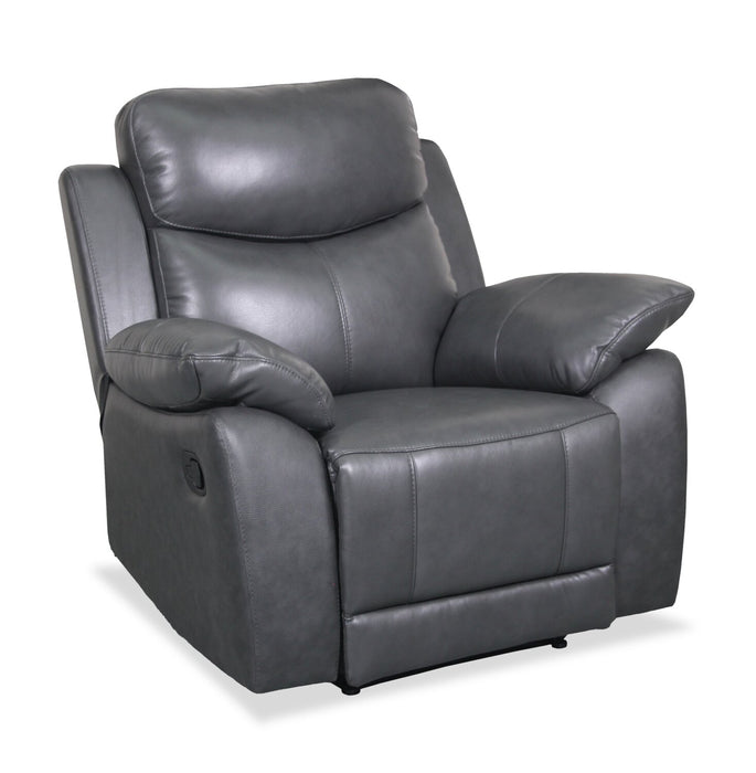 Cornell 40.16\" Top-Grain Genuine Leather Reclining Chair - Grey