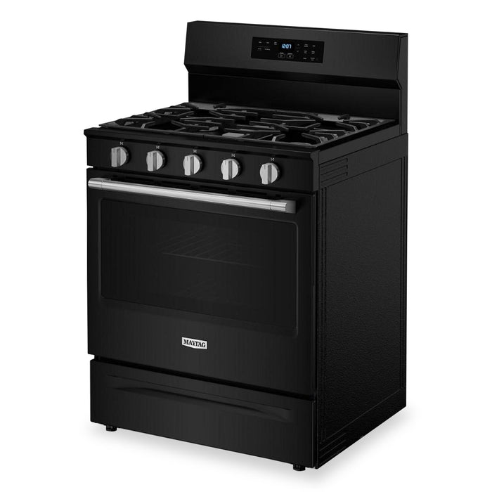 Maytag 5 Cu. Ft. Convection Gas Range with No Preheat Air Fry - Black - MFGS6030RB