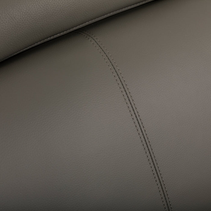 Valentino 3-Piece Left-Facing Genuine Leather Power Reclining Sectional with Adjustable Headrests - Grey