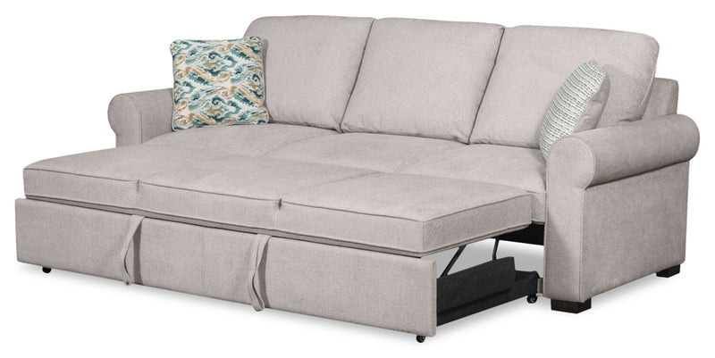 Scott Living Haven 96\" Chenille Fabric Sleeper Sofa with Wood Legs - Grey