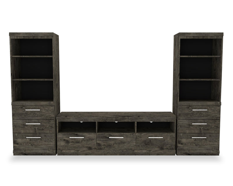 Camden 111.7\" 3-Piece Entertainment Centre with Storage and Cable Management for TVs up to 70\" - Alabaster Oak