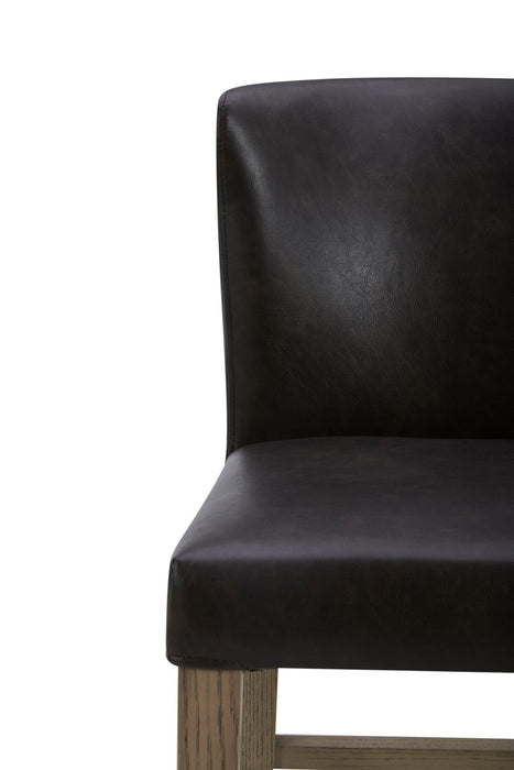 Arlo Counter-Height Stool with Vegan Leather Fabric - Bison Brown