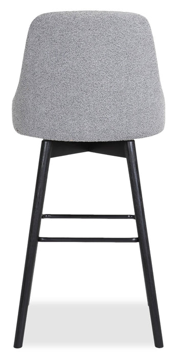 Nash Counter-Height Stool with Swivel Seat, Polyester Fabric, Metal - Grey