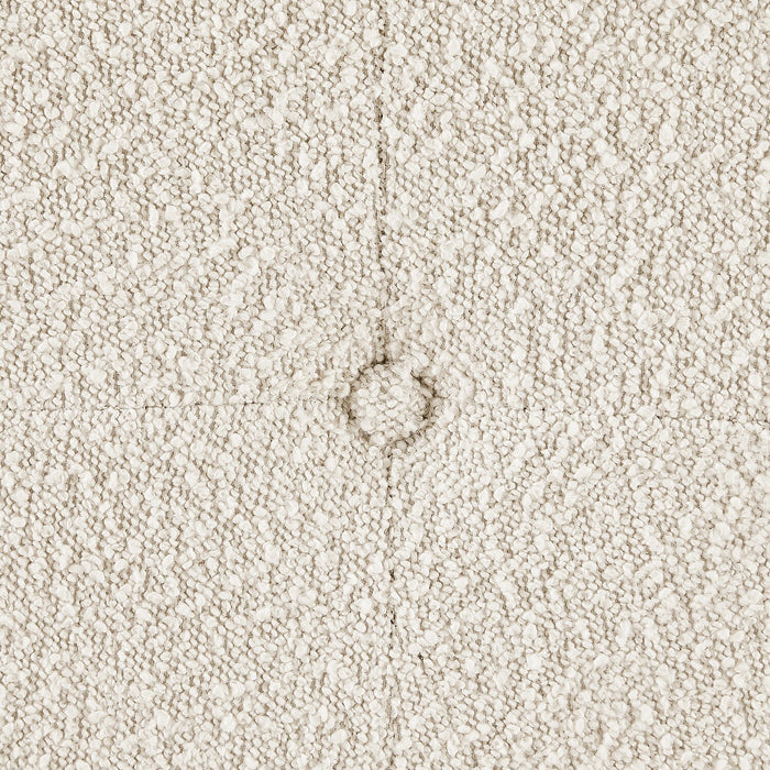 Ontario 14.75\" Round Fabric Storage Ottoman - White