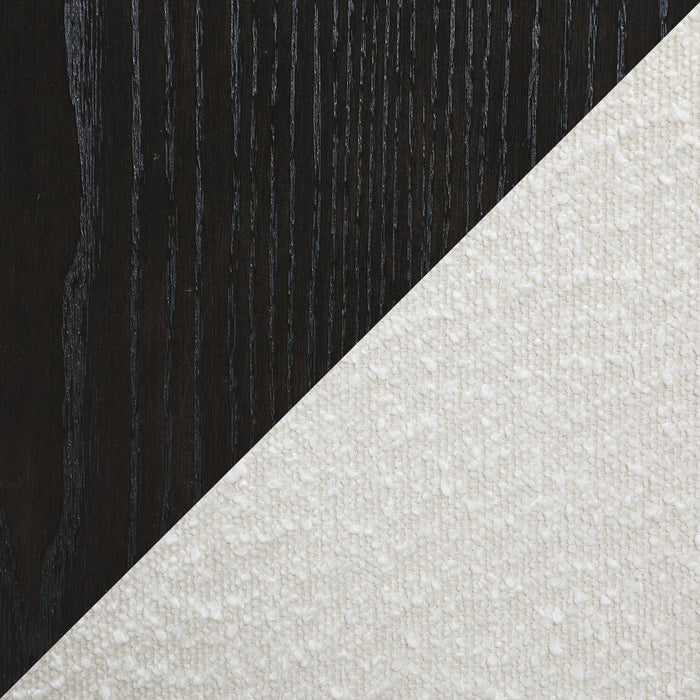 Alma 7pc Dining Set with Table & 6 Chairs, Trestle Base, 86\"W - Charcoal Black & White