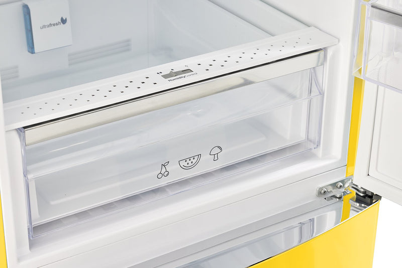 Classic Retro by Unique 24\" 12 Cu. Ft. Bottom-Freezer Refrigerator - Canary Yellow - UGP-340L Y AC
