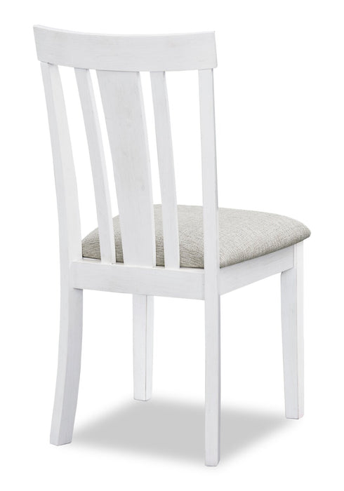 Brook Dining Chair with Polyester Fabric - White/Grey