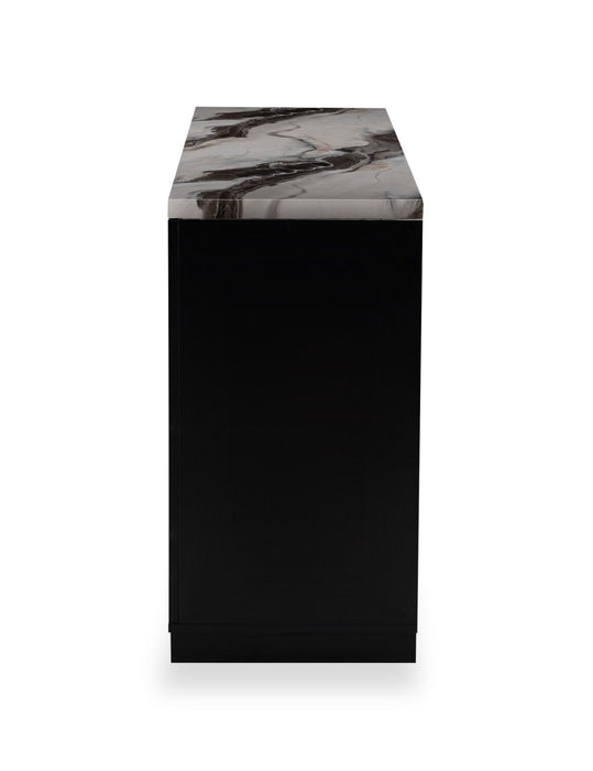 Vega Dining Server with Storage & 4 Drawers, 66\"W - Black & White