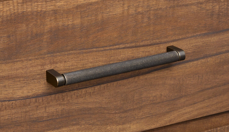 Scott Living Dante Bedroom 4-Drawer Chest with Storage Cabinet, 46\"W x 45\"H - Brown