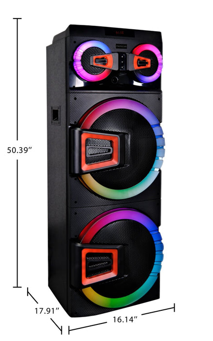 Proscan 2 x 15\" 120W Light Up Party Speaker with Bluetooth and Microphone