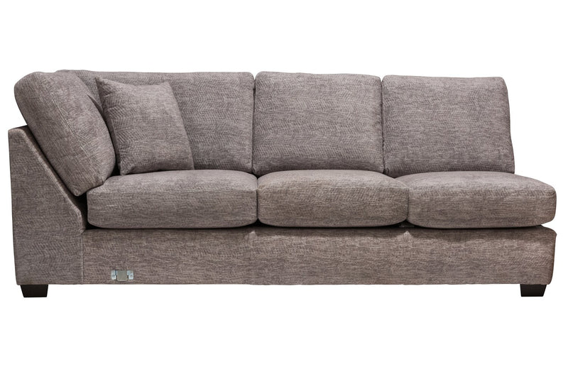 Made in Canada Luxe 3-Piece Right-Facing Fabric Sectional with Removable Cushions - Zaftig Dove Grey