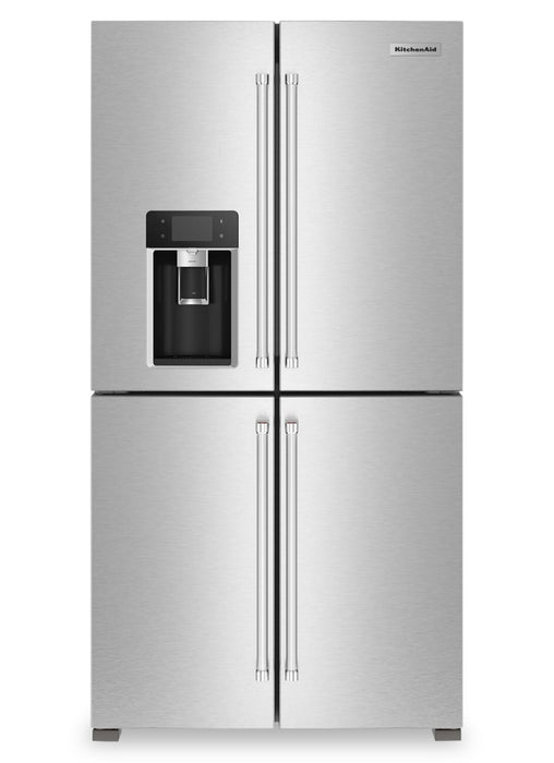 KitchenAid 36\" 19.4 Cu. Ft. Counter-Depth 4-Door Refrigerator - Stainless Steel - KRQC736RPS