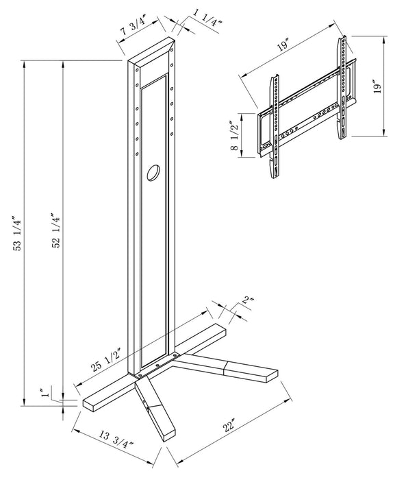Miller  TV Stand With Mount and Cable Management for TV's up to 80\" -Black