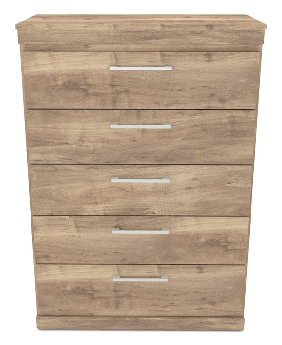 Oakley Bedroom Chest of Drawers, 5-Drawer, 31\"W x 45\"H, Made in Canada - Natural