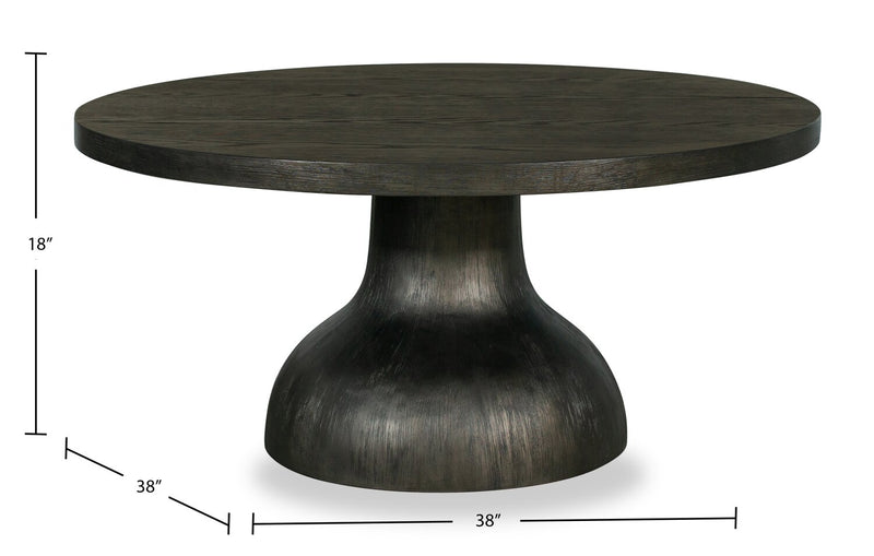 Eldon 38” Modern Round Solid Wood Coffee Table - Coffee Bean