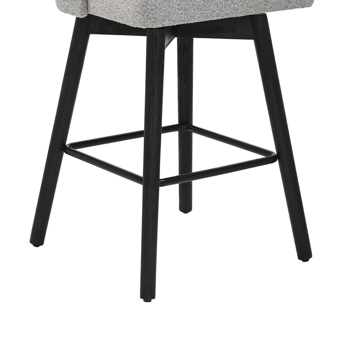 Nash Counter-Height Stool with Swivel Seat, Polyester Fabric, Metal - Dark Grey