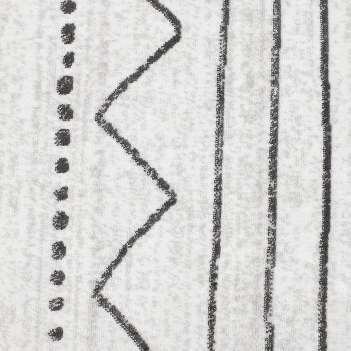 Fresh Washable White Tribal Banded Rug - 2'0\" x 6'7\"